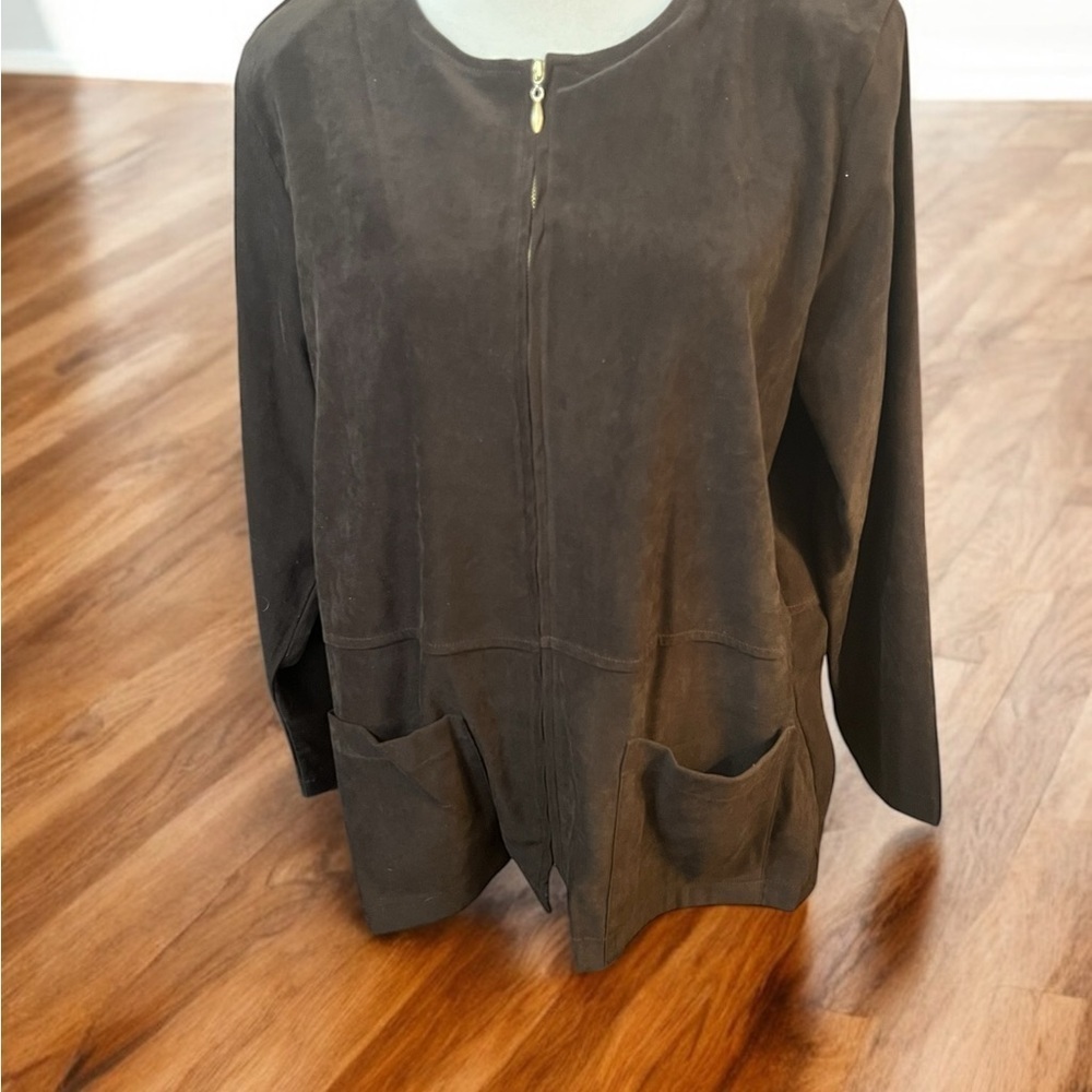 Cathy Daniels Brown Utility Jacket Relaxed Fit Size L